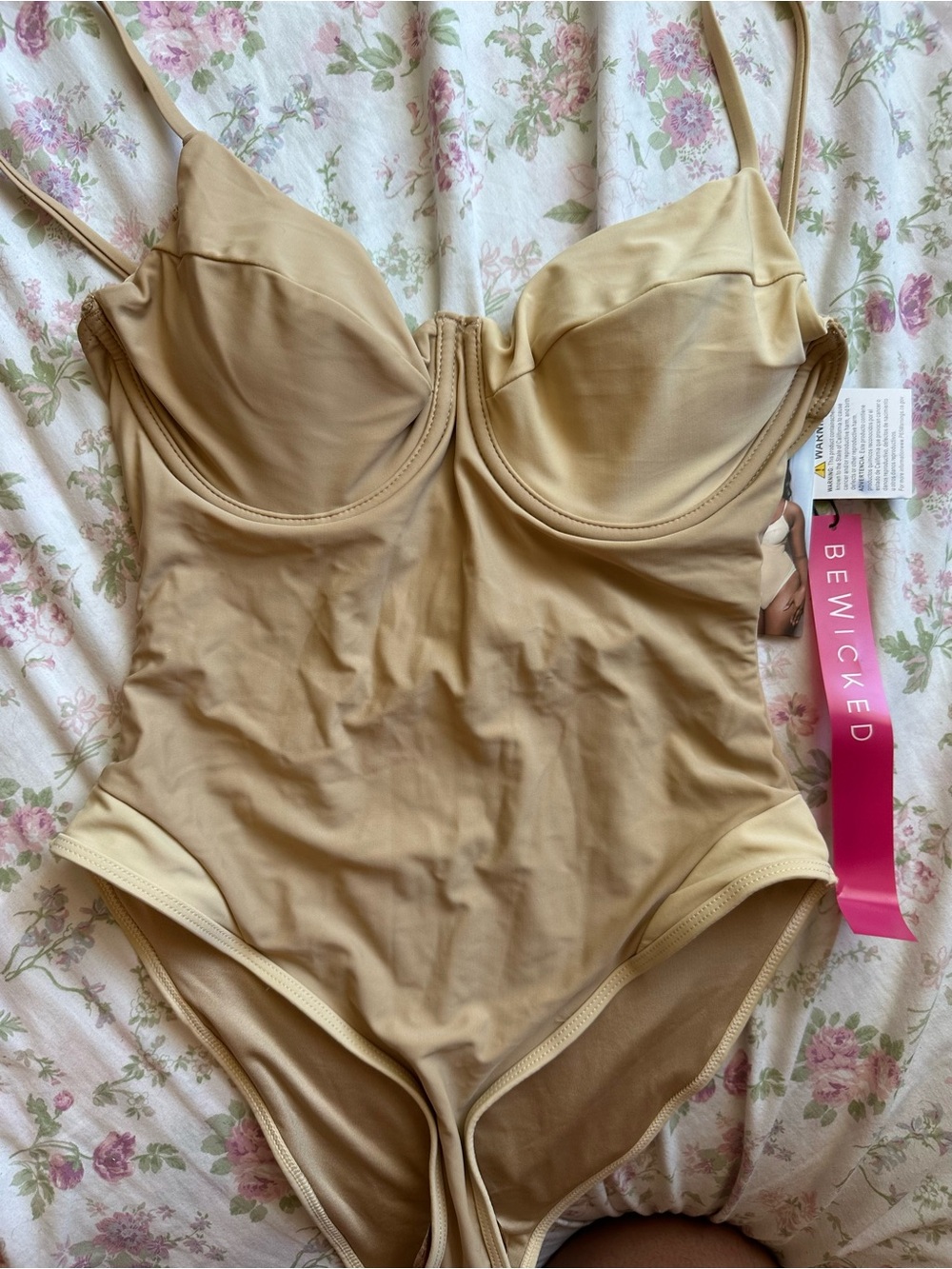 tan one piece bikini